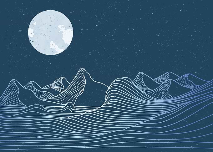 Mountain and ocean wave
