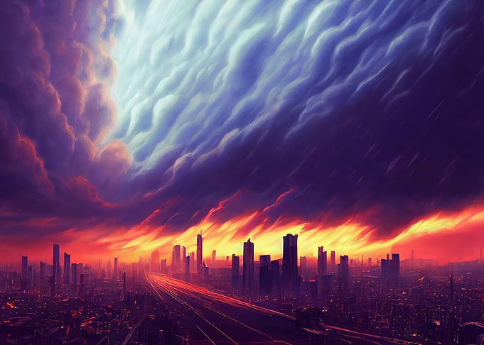 Cyberpunk neon city