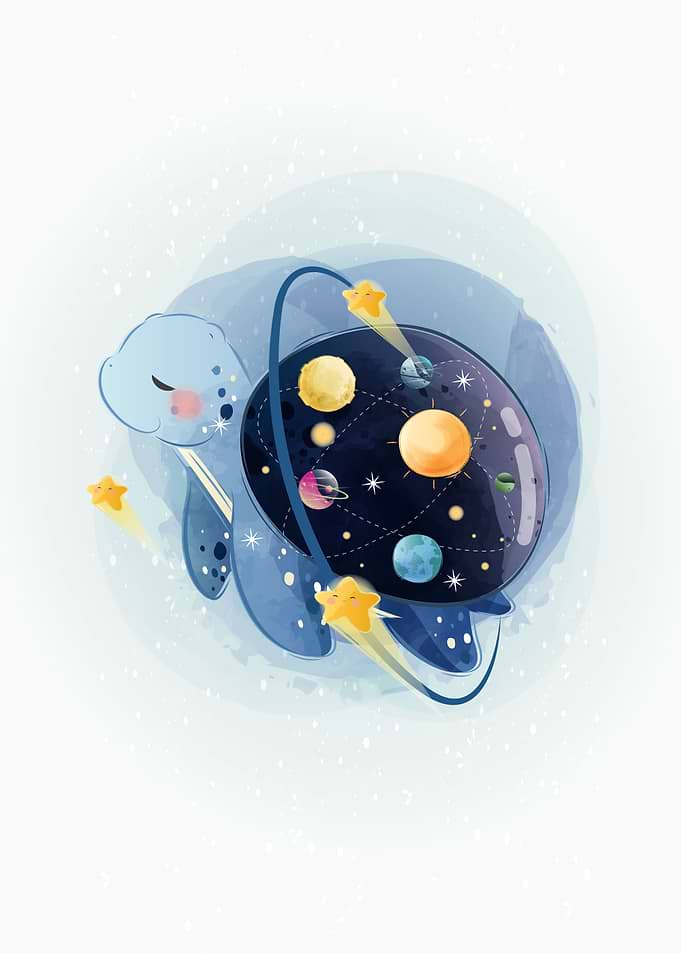 Cute turtle with a galaxy