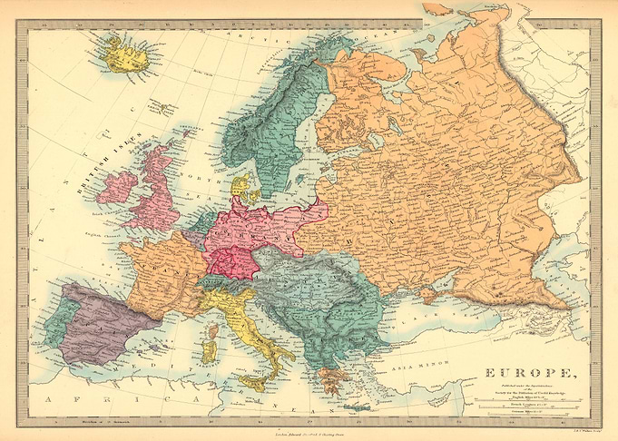 Vintage Europe map