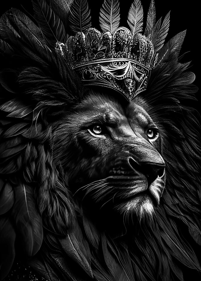 lion kin black and white