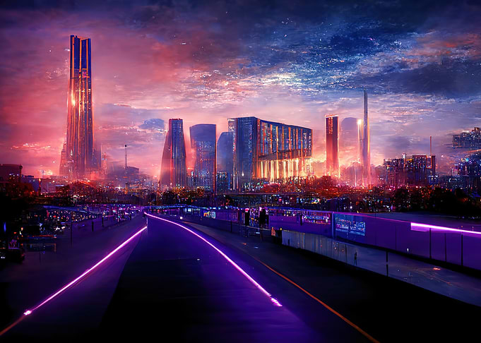 Cyberpunk neon city