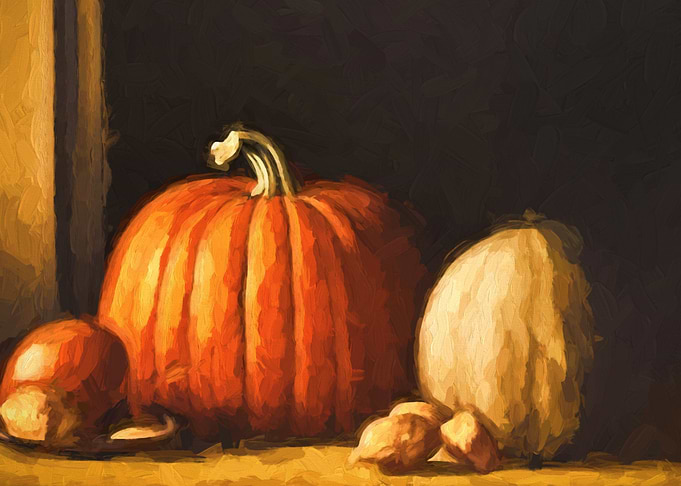 Oil Still life with Pumpki