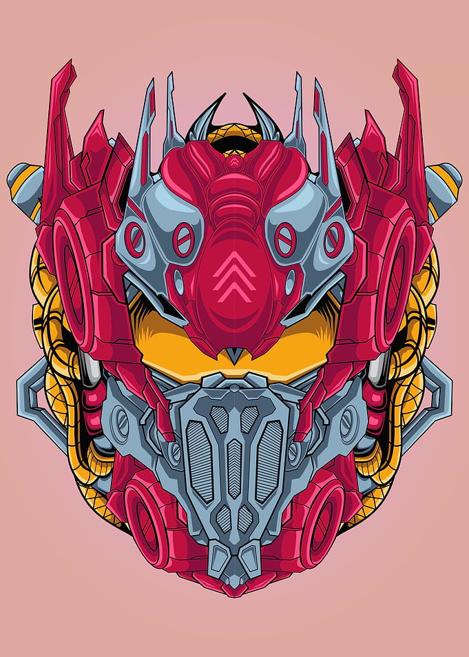 Giant robot head