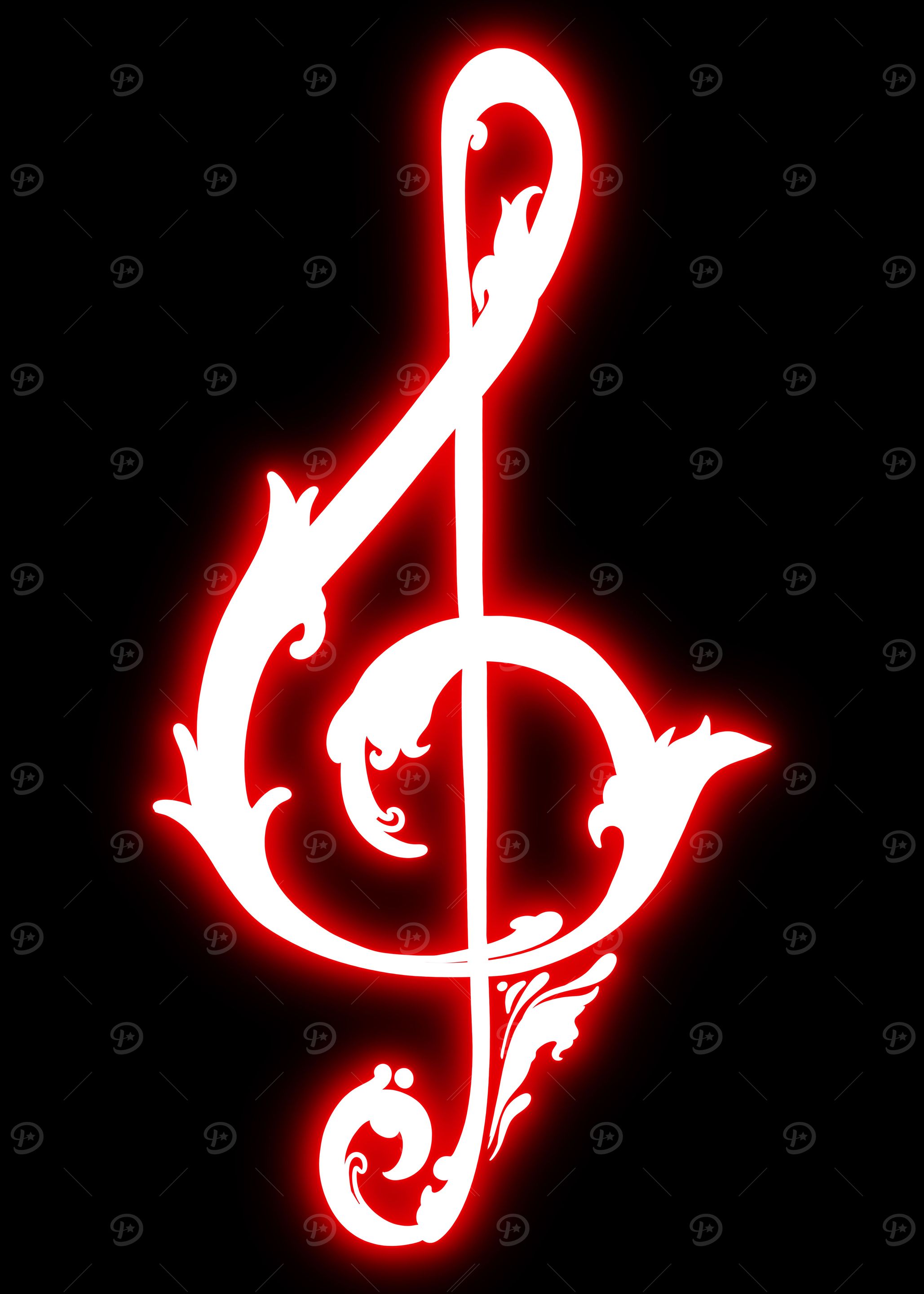 Music sign neon