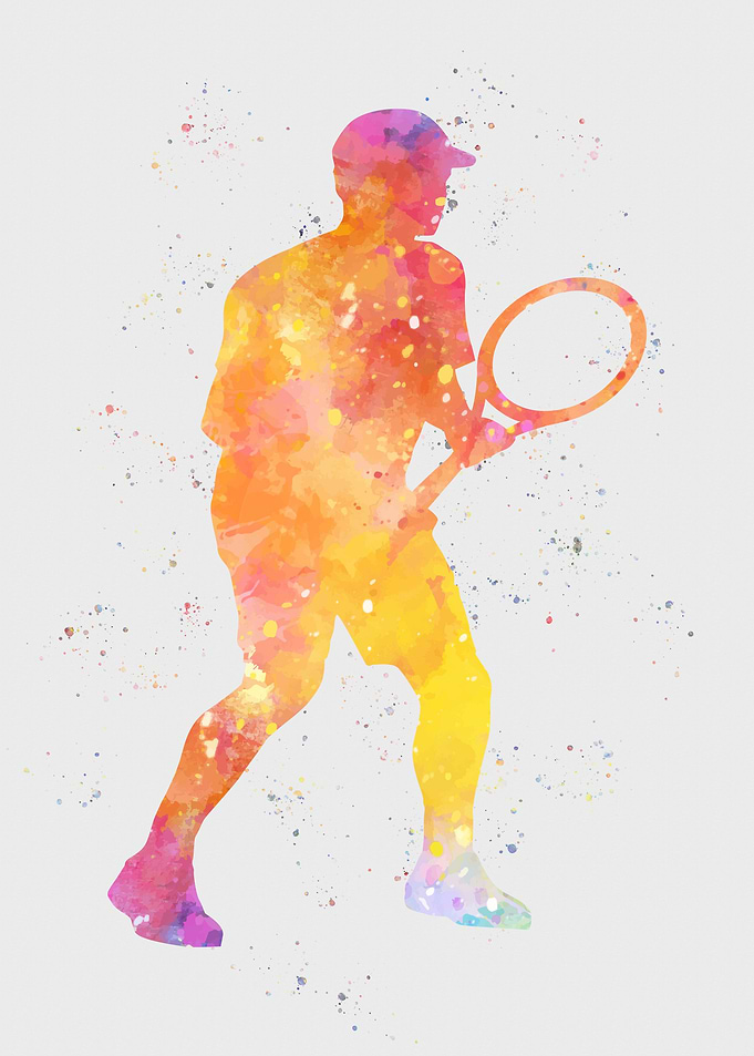 Colorful Tennis Silhouette