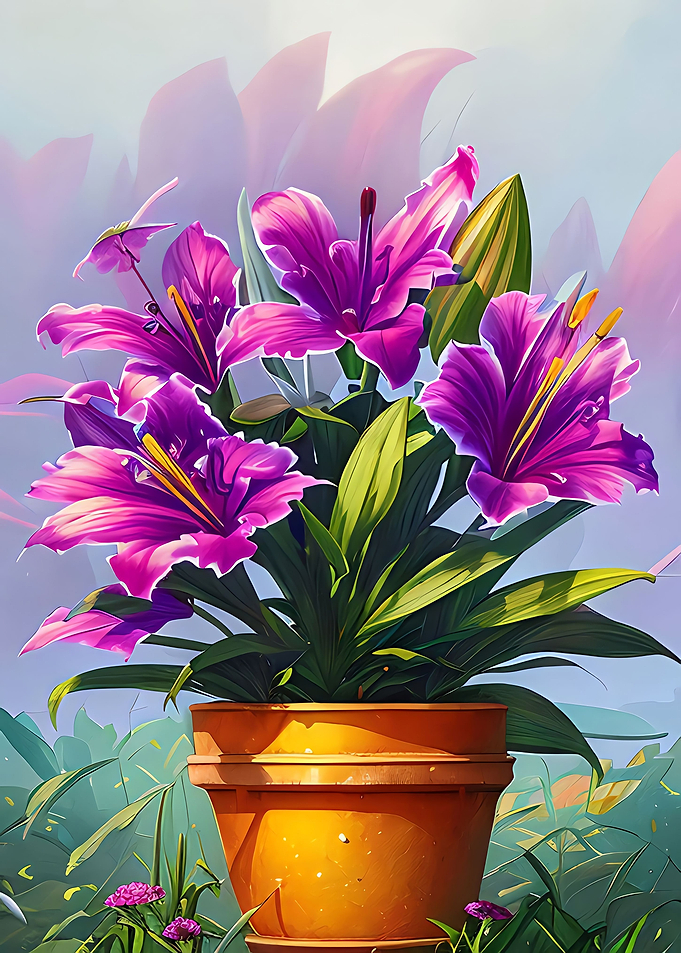 Lily Flower In Pot