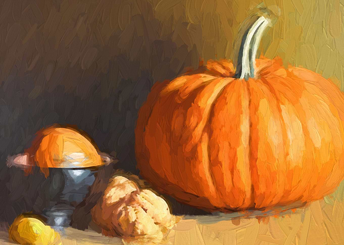 Oil Still life with Pumpk