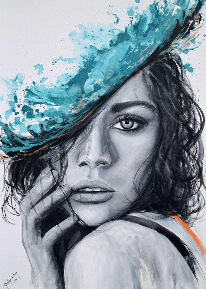 Abstract Sea Girl Portrait
