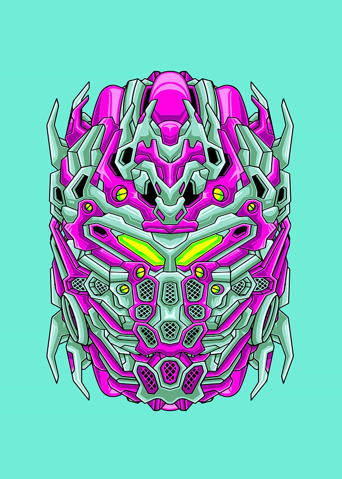 War mecha robot head