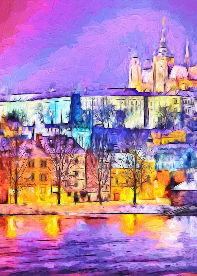 Oil Cityscape of Prague
