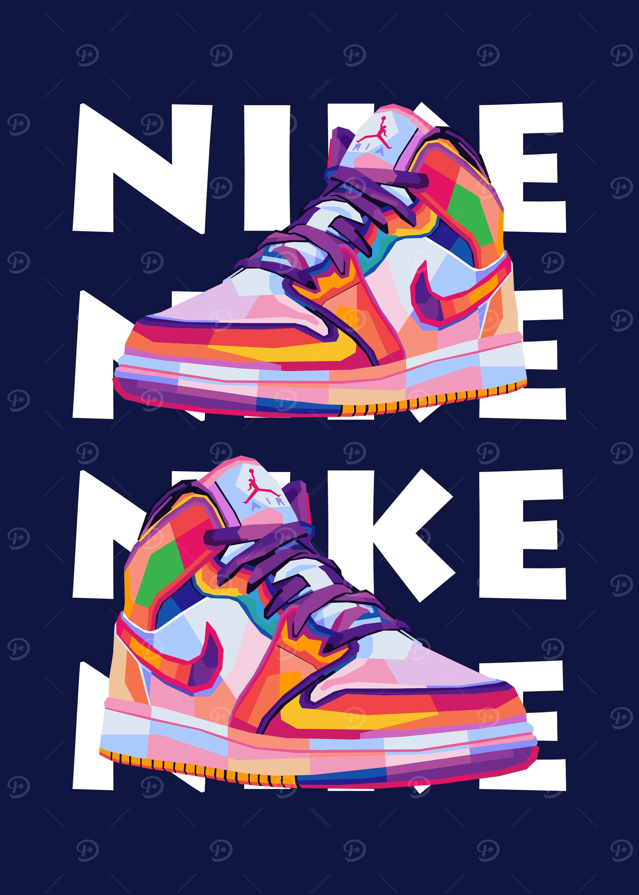 sneaker in wpap pop art