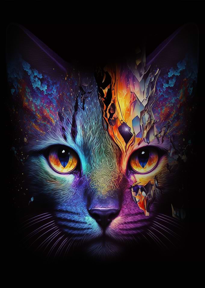 Abstract Cat Surreal Cat