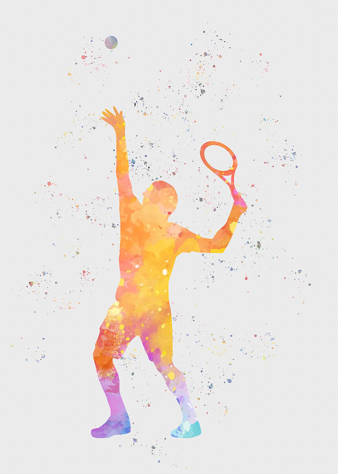 Colorful Tennis Silhouette