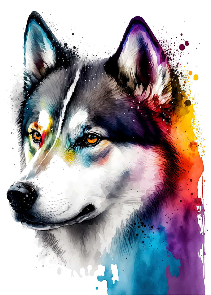 Siberian Husky Watercolor
