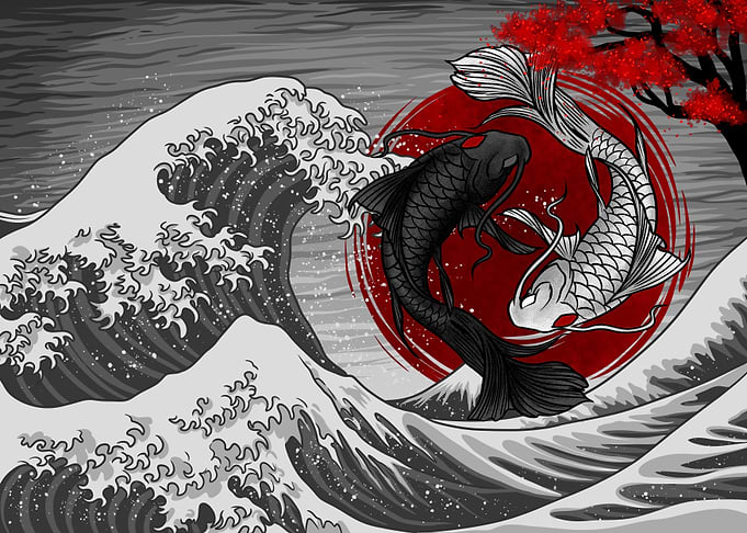 Yin yang koi fish
