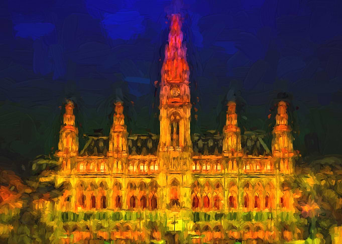 Oil Cityscape of Prague