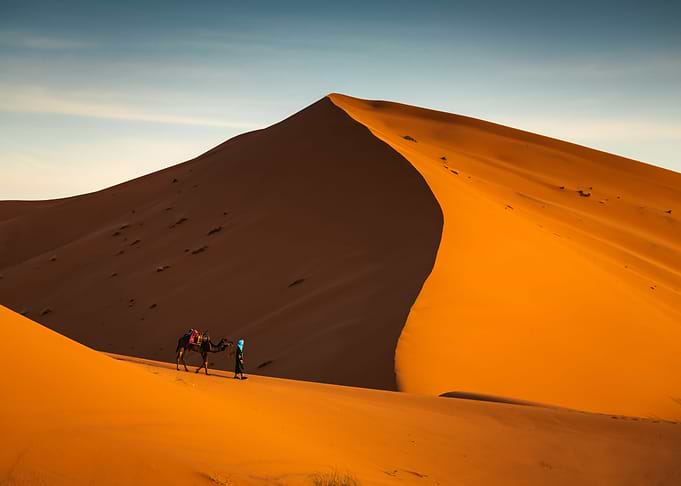 Man and camel Morocco
