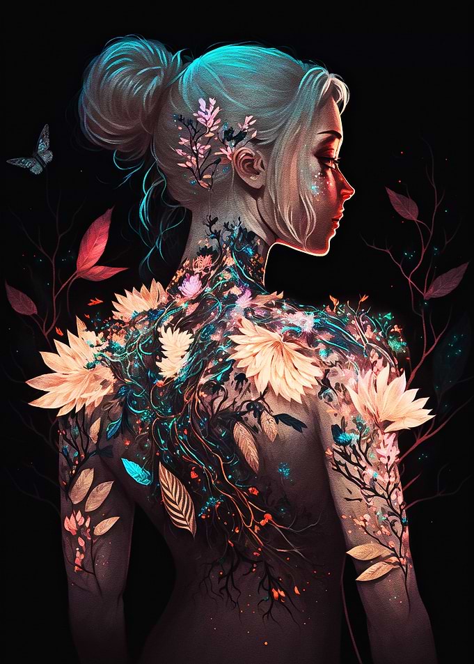 a woman with tattoos