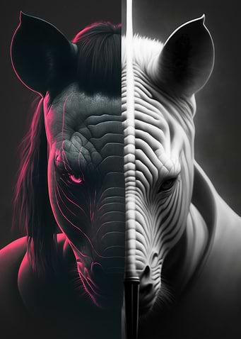 Horse and Zebra Samurai