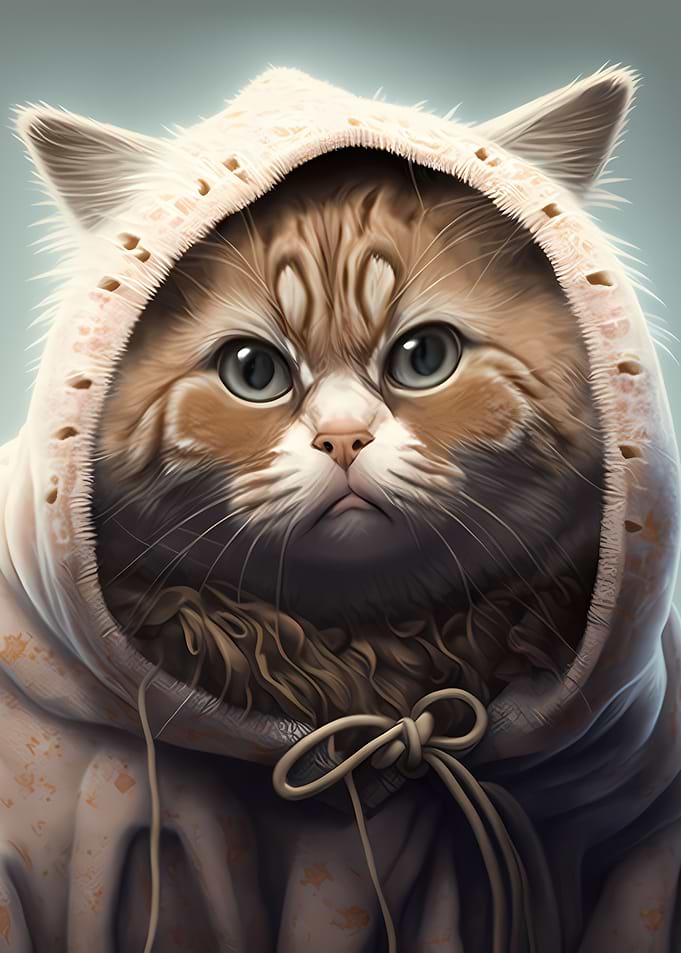 Grumpy cat with hoodie