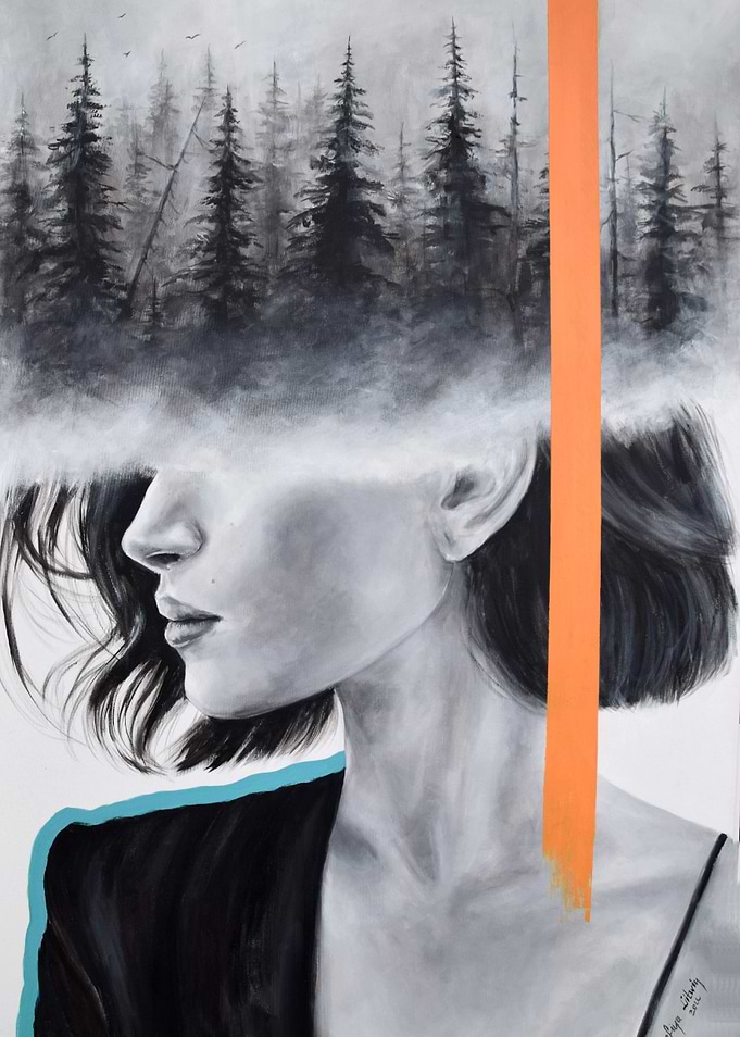 Modern abstract portrait