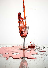 Red Wine Splash and spill