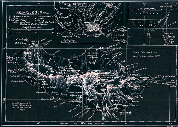 Madeira Island vintage map
