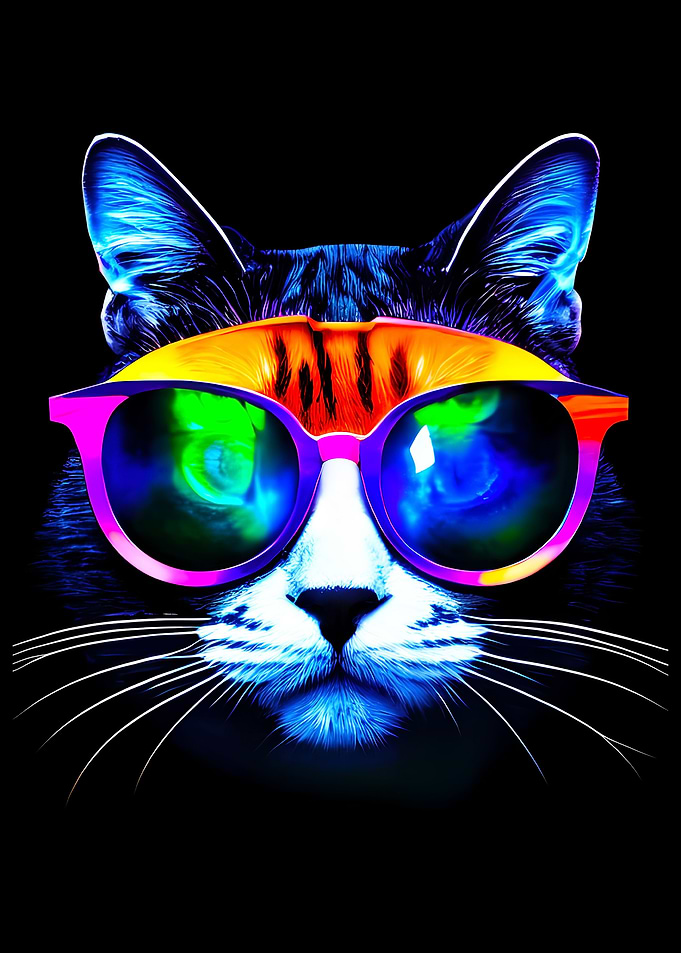 cat on black background