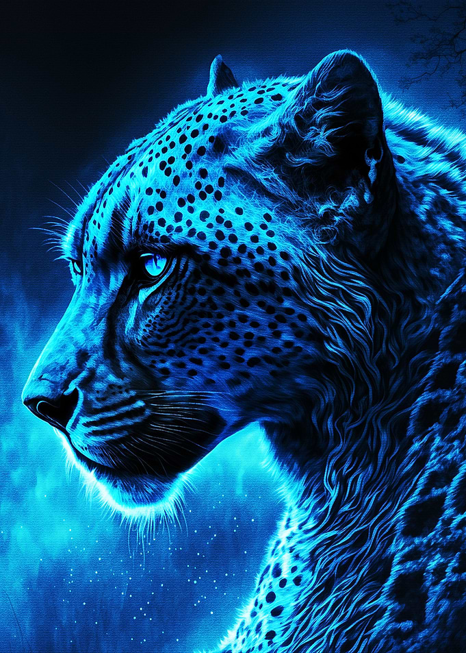 Leopard Blue Effect