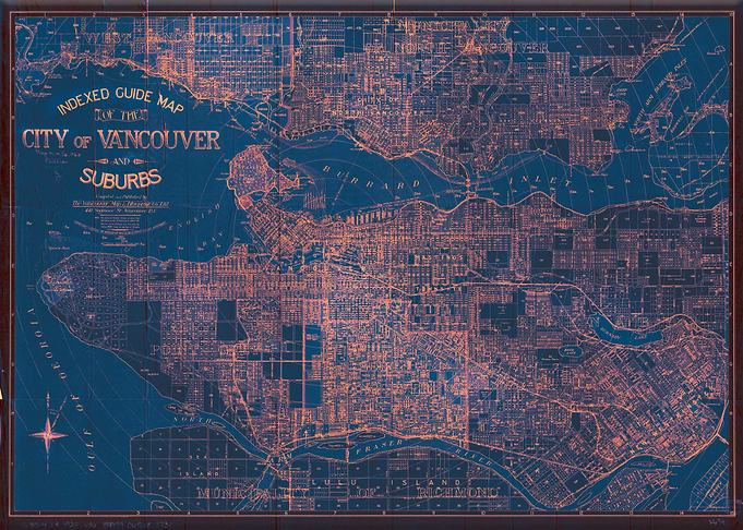 Vancouver vintage red map