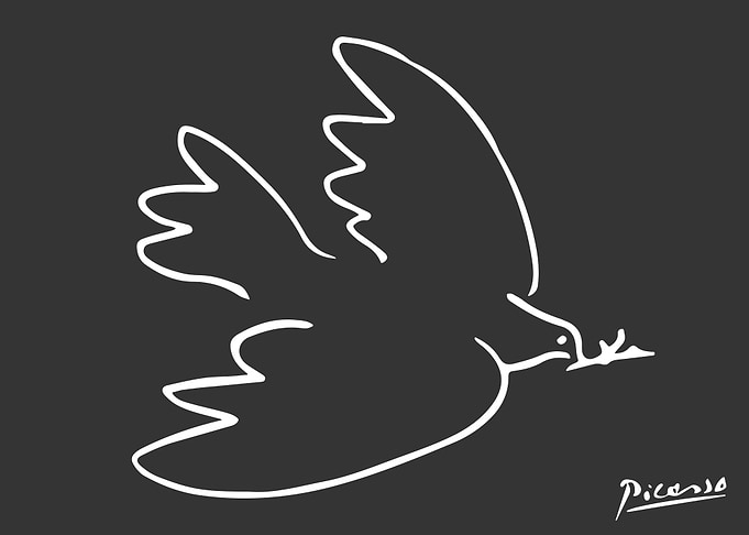 Dove of Peace LIne Art