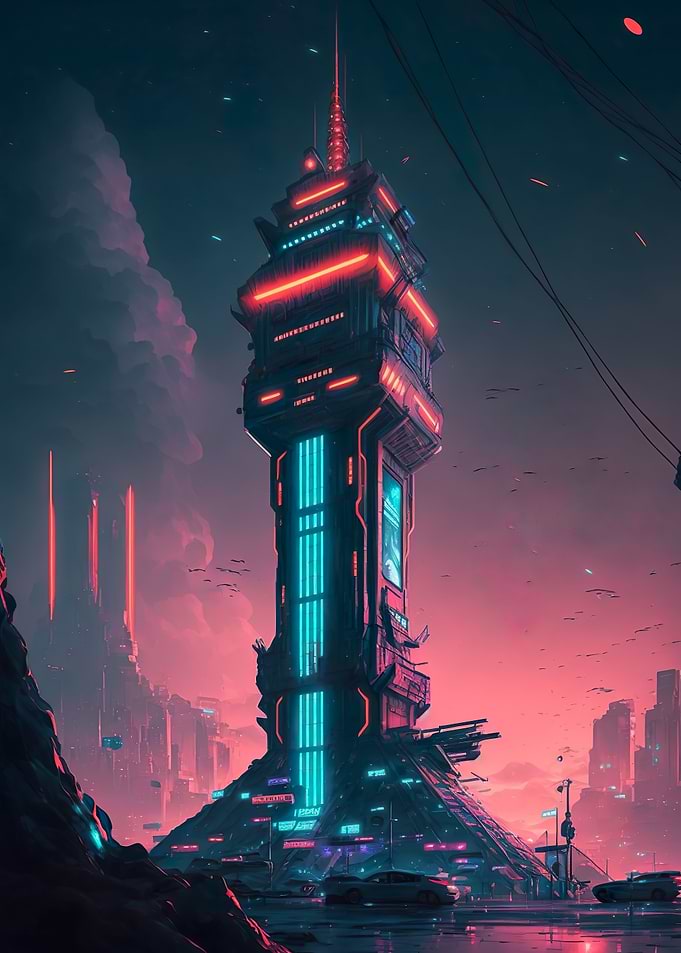Vaporwave Lighthouse