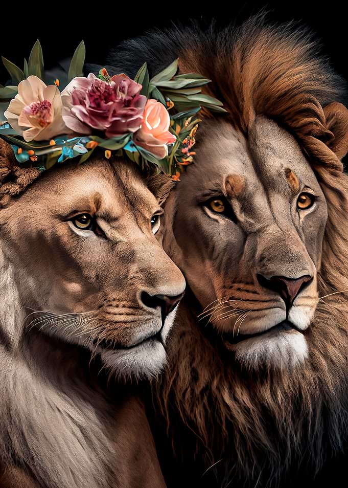 lion king and queen love