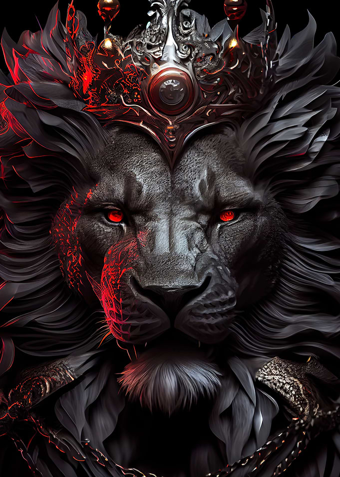 angry lion king red eyes