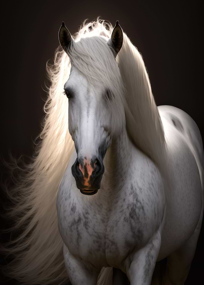 White Animal Horse
