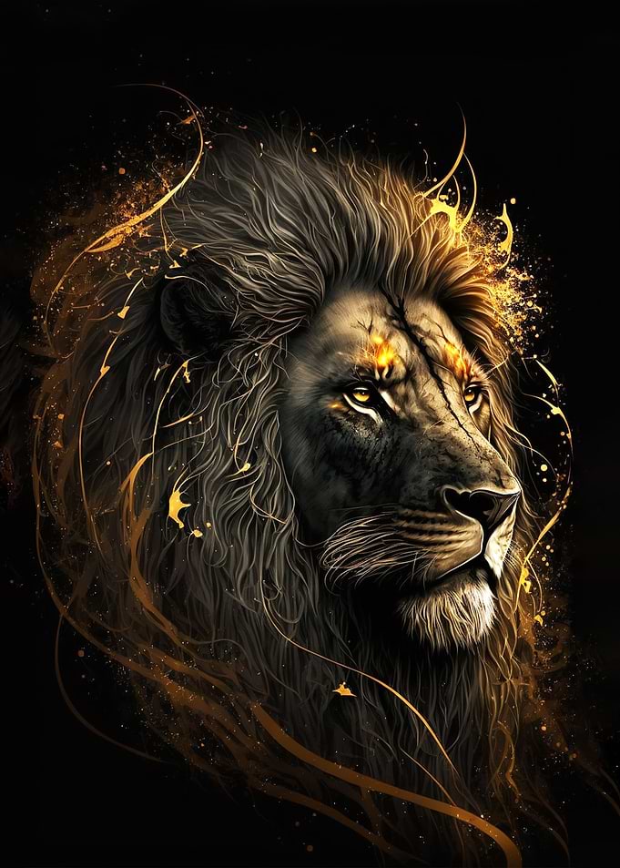 Black and Gold Lion