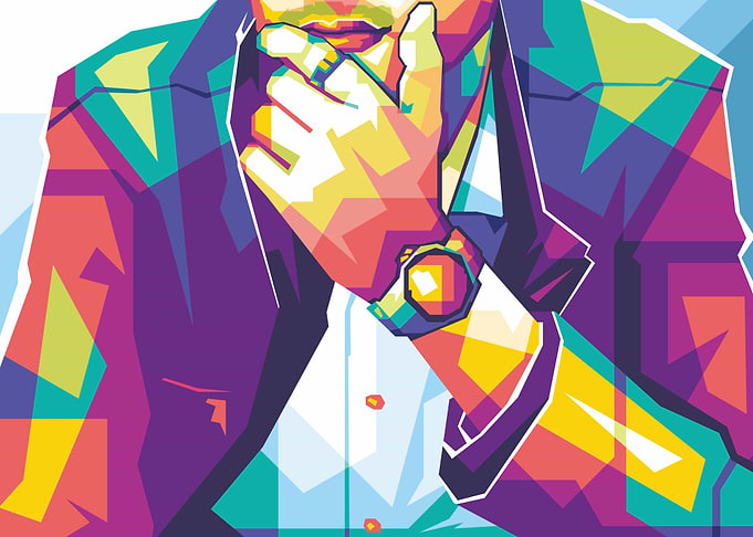 Clock man Cool Popart