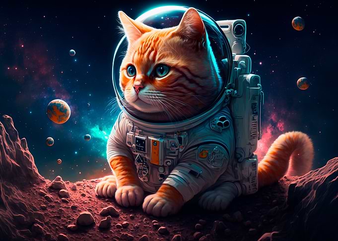 Cat on the moon
