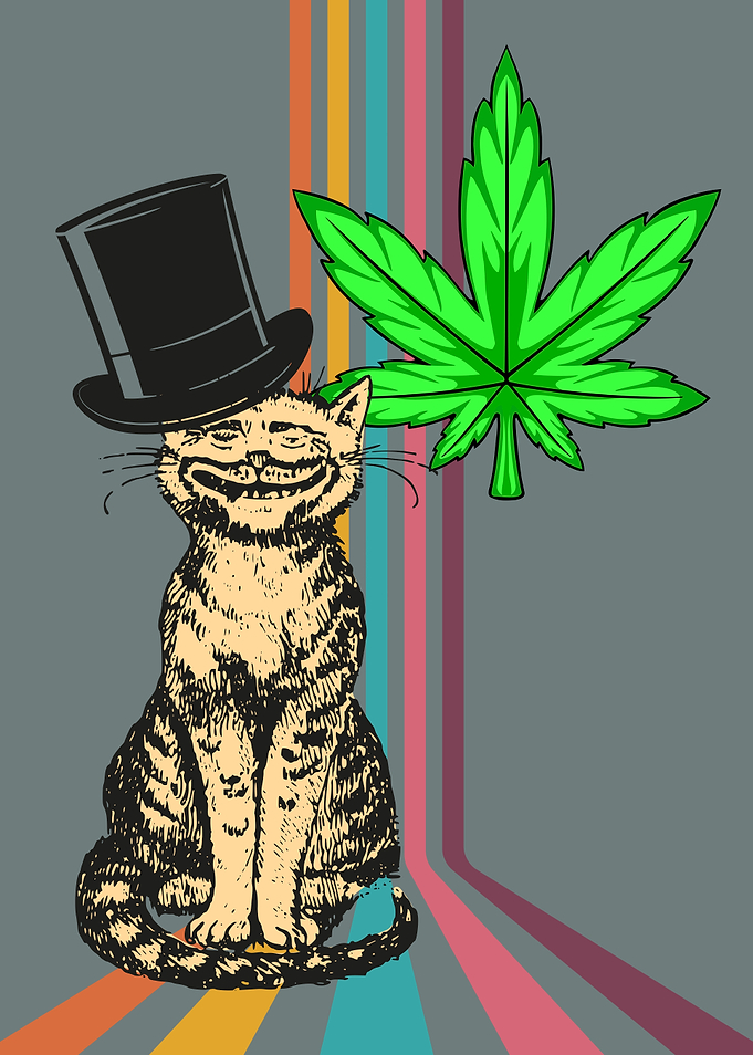 SMILING CAT WEED RETRO