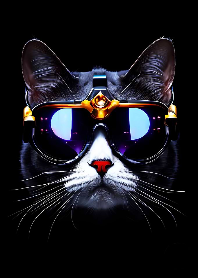 cat on black background