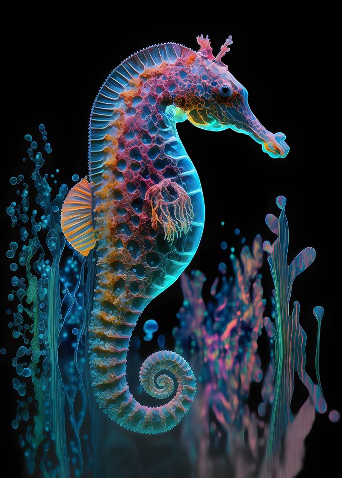 Neon Seahorse