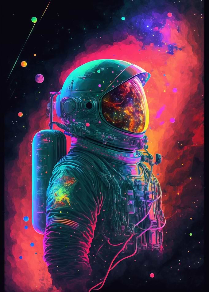 Colorful Astronaut Space
