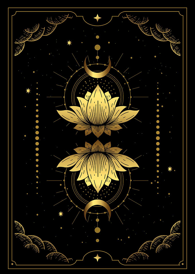 Tarot moon lotus