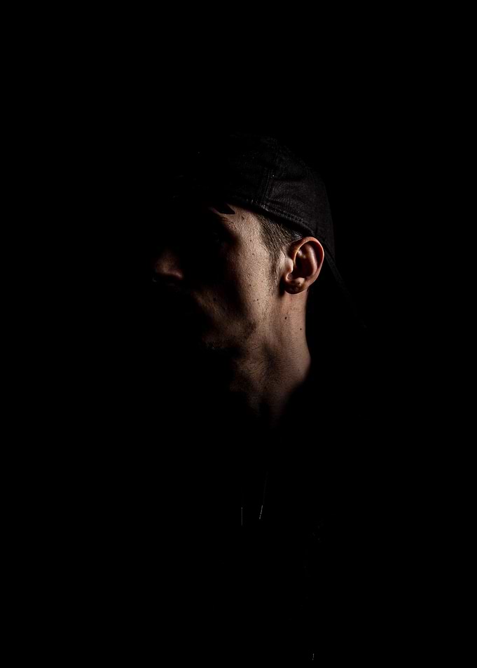 Partial view of man face