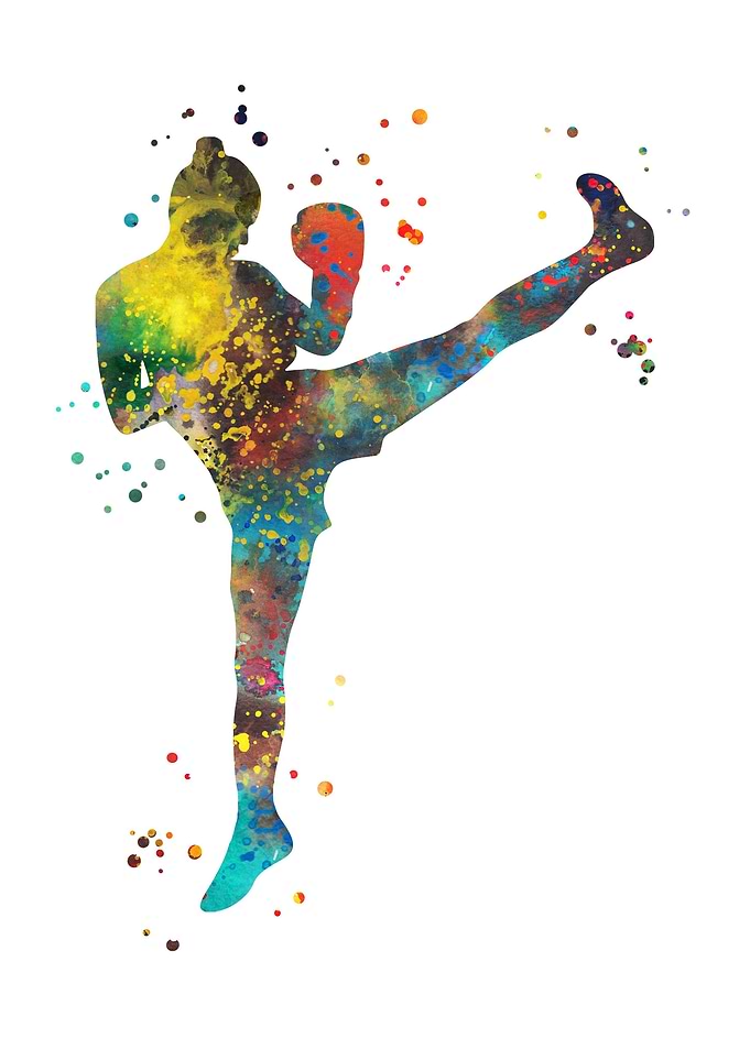 Lady muay thai boxing
