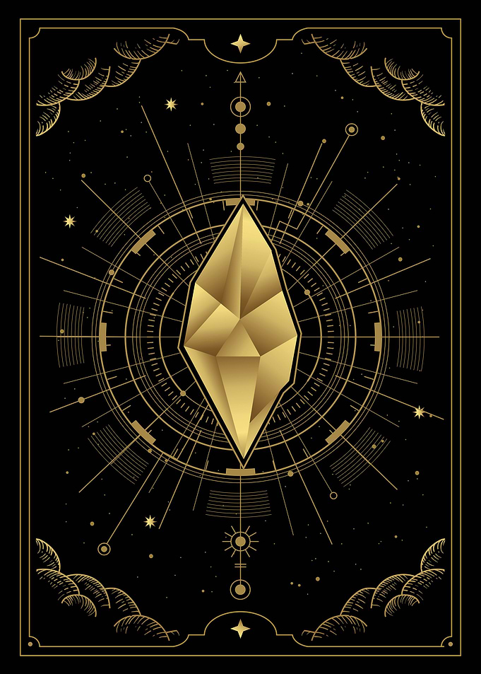 Tarot crystal card