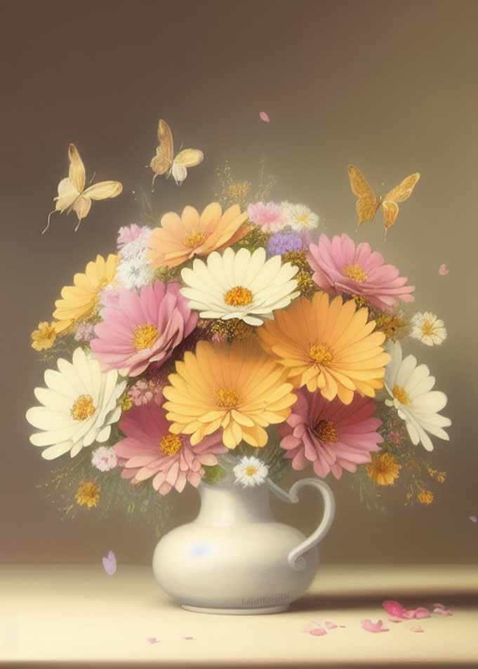 Bouquet in pastel colors