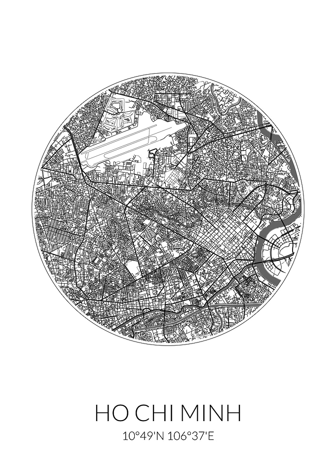 Ho Chi Minh City Map White