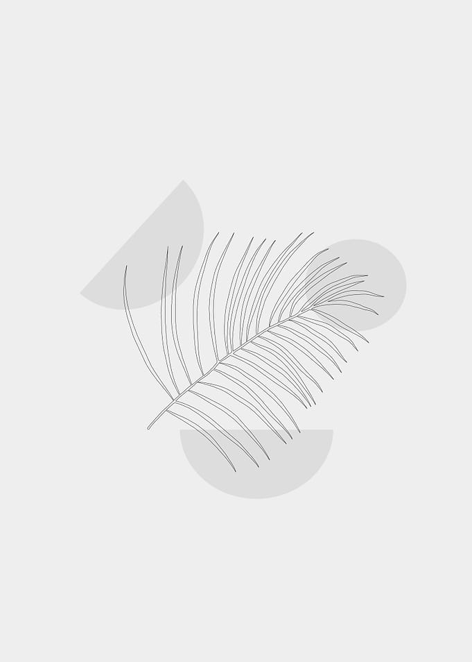 line art palm leaf